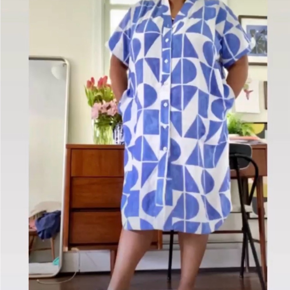 Blue Geometric Duster - Picture 8 of 11
